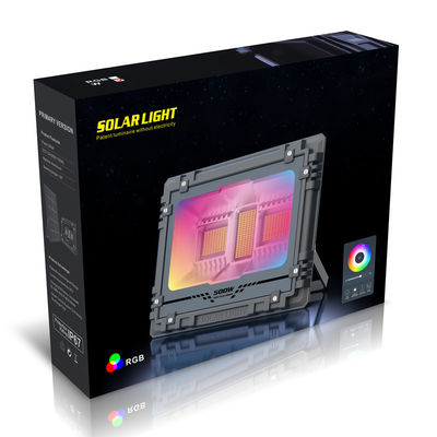 บลูทู ธ 60w Solar Rgb น้ำท่วมไฟ IP66 สำหรับปาร์ตี้ในสวน Yard Garden