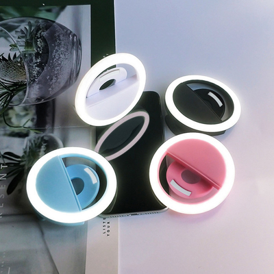 Cri70 Selfie Led Ring Light การถ่ายภาพความงามแฟลชคลิปบนโทรศัพท์แบบพกพาแบตเตอรี่ดำเนินการ