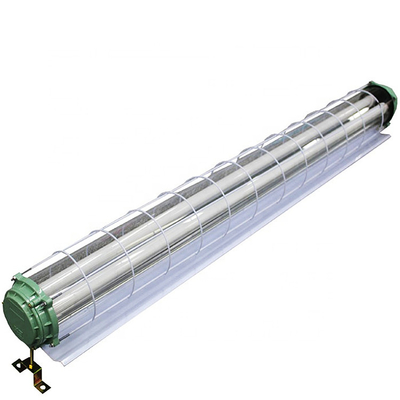 วัสดุเหล็ก 2xT8 หลอดไฟ LED ป้องกันการระเบิดพร้อมโป๊ะโคมสำหรับการขุด