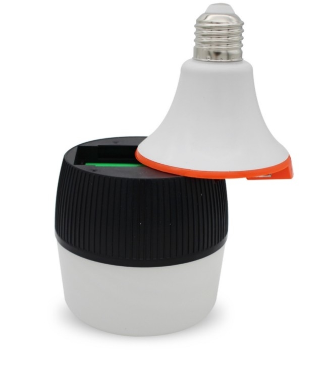 แบตเตอรี่ 1200mAh 30W SMD2835 AC85-265V Ra&gt;80 หลอดไฟฉุกเฉิน LED พร้อมฐาน E27